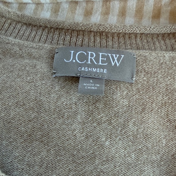J. Crew Women's heather stone (beige) Cashmere relaxed t shirt size large - Picture 4 of 11